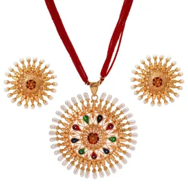 Jyoti Big Pendant Tassel Set