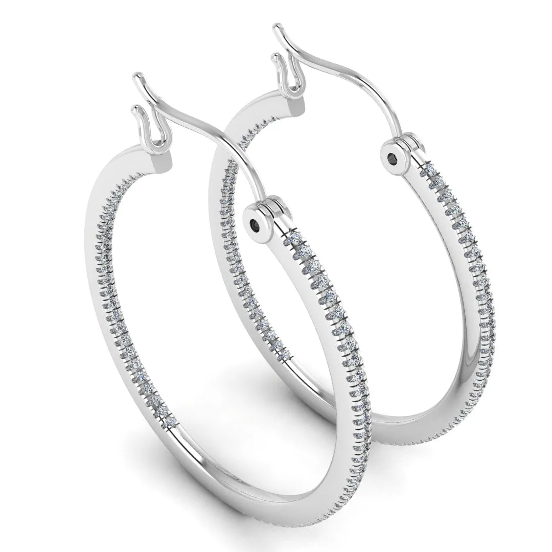 Lab Grown Diamond Platinum Hoop Earrings ER1D