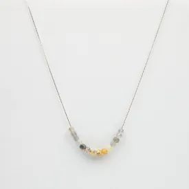 Labradorite & Yellow Opal Adjustable Slide Chain Gemstone Necklace