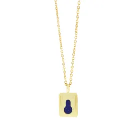 Lapis Lock Pendant Necklace