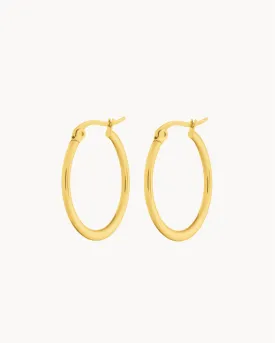 Large Signature Hoops, Gold