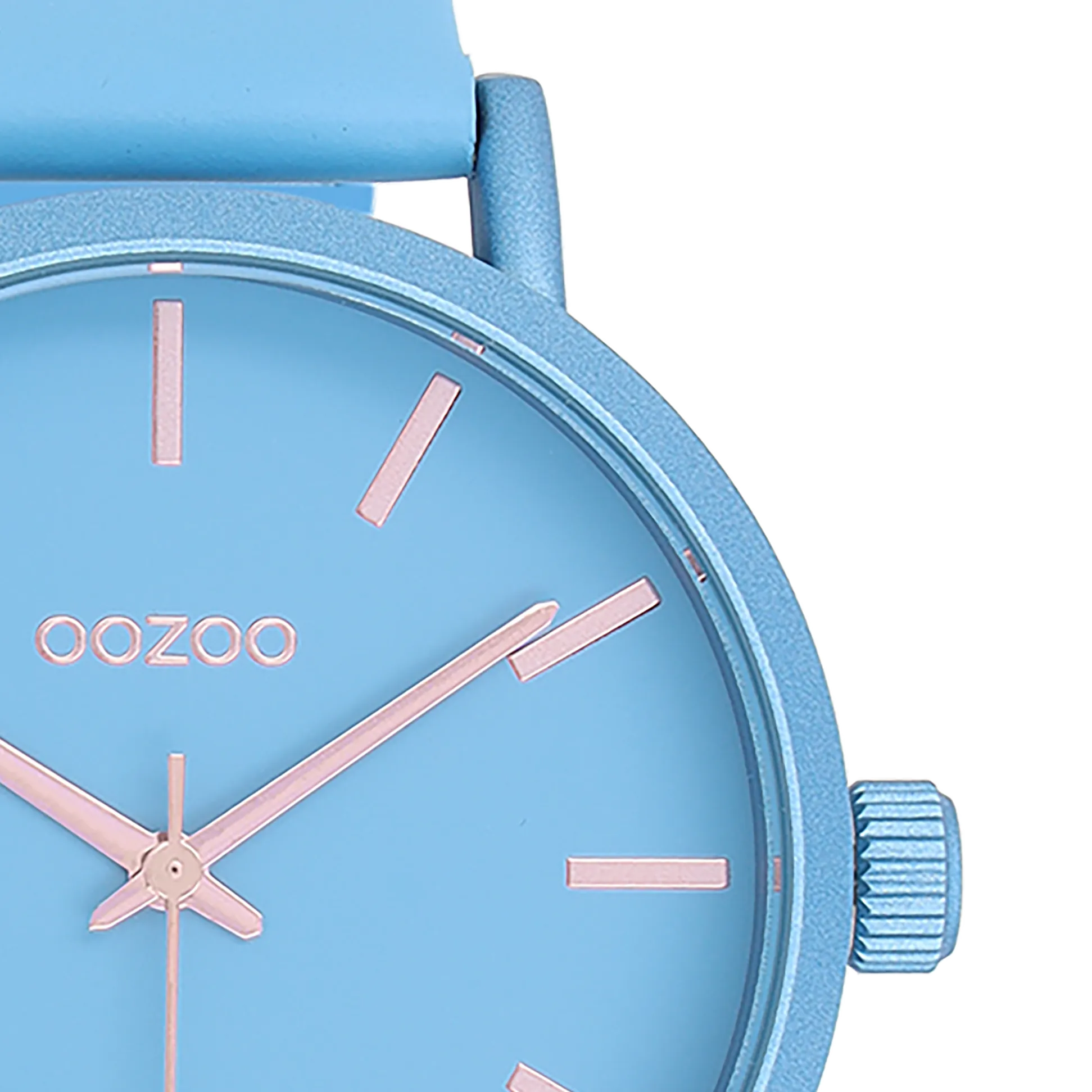 Light blue OOZOO watch with light blue leather strap - C11176