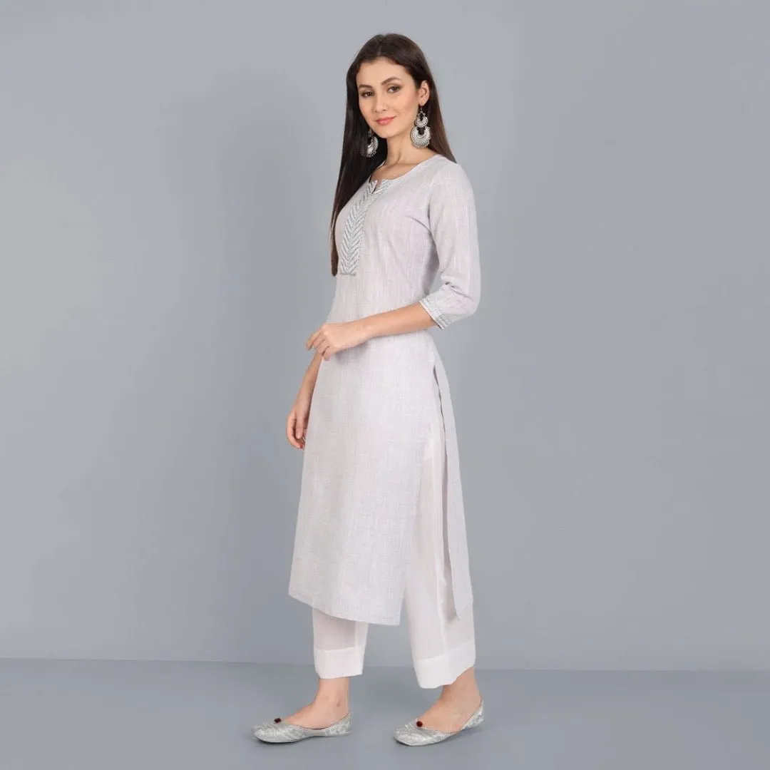 Light Mouve Lurex Kurta with Dupatta - Set of 3