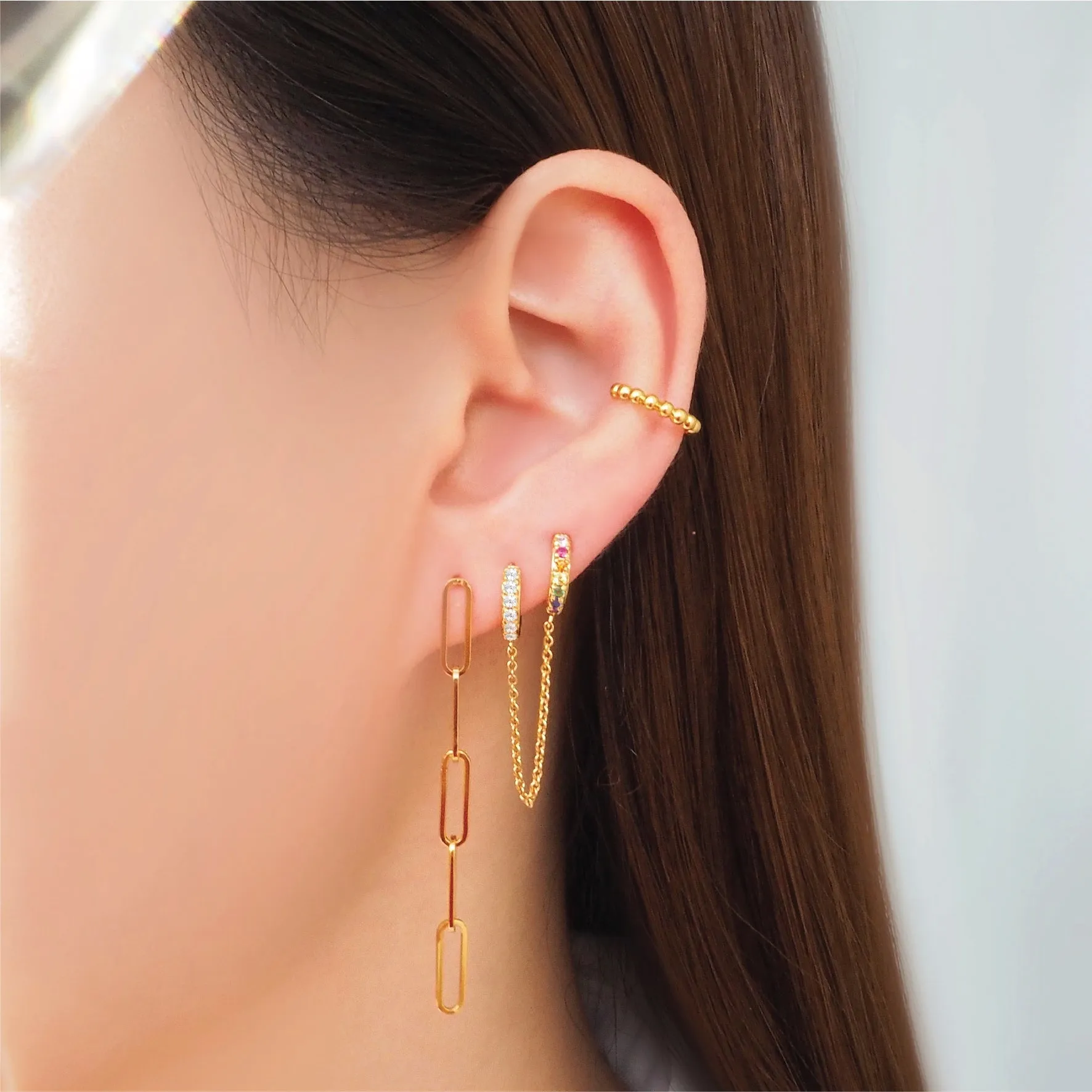 Link Chain Stud Earrings