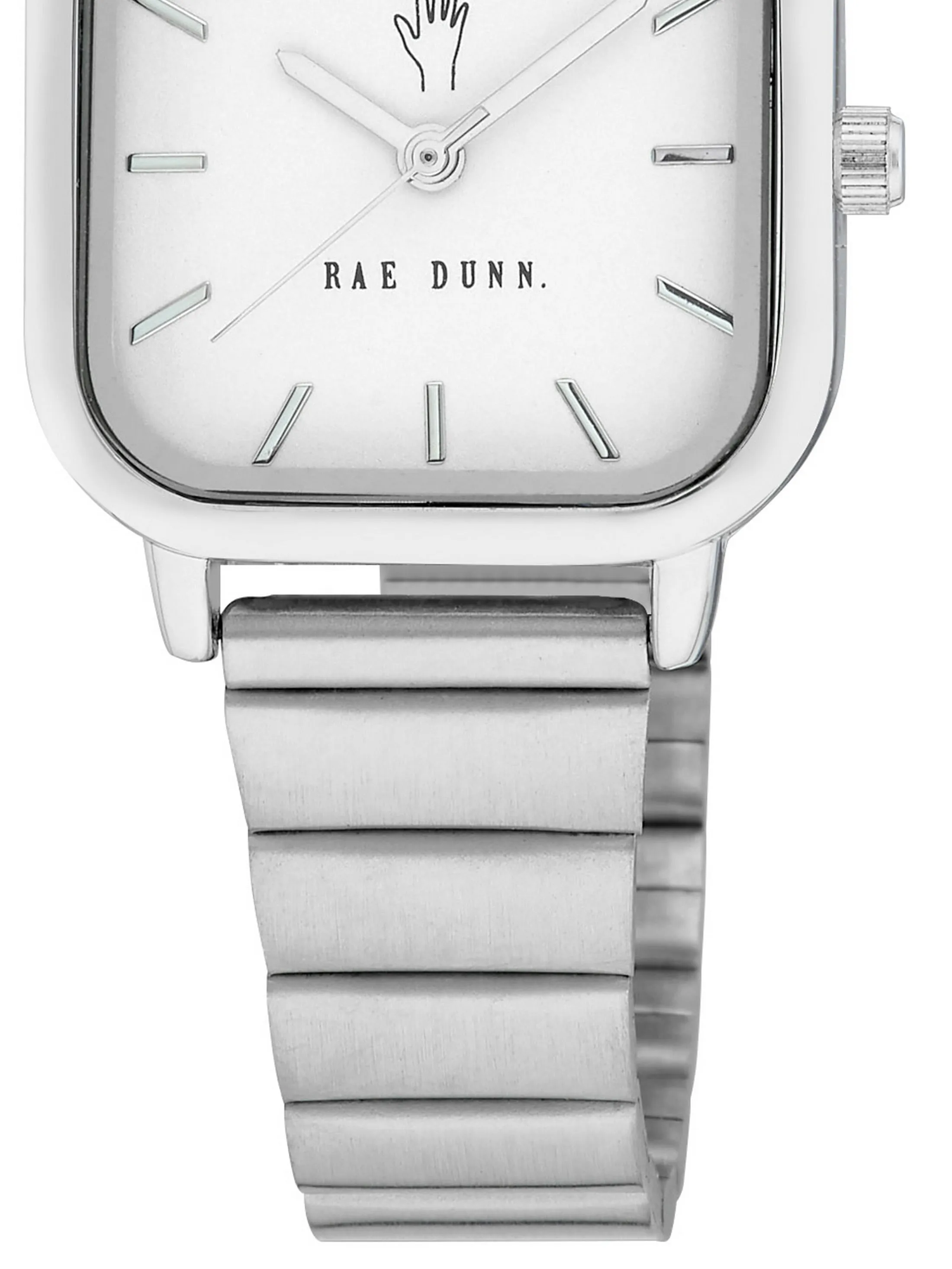 LUNA Square Face Gilded Bracelet Watch in Silver, 26mm