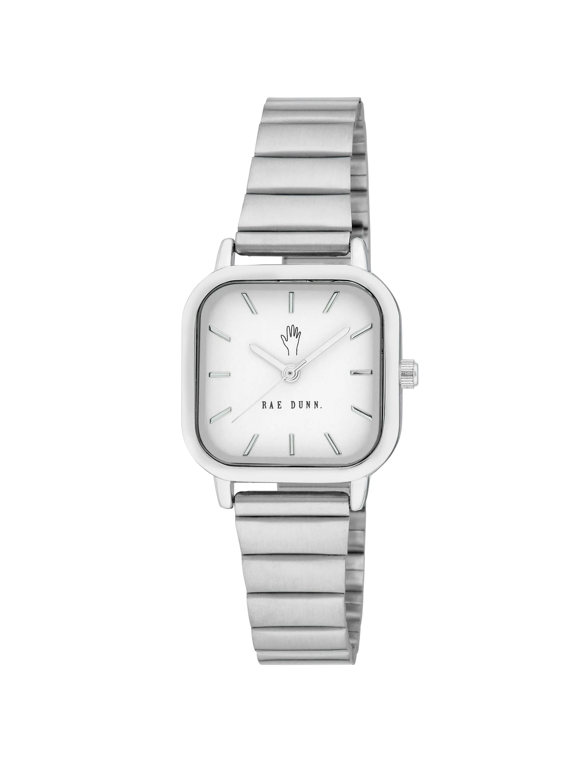 LUNA Square Face Gilded Bracelet Watch in Silver, 26mm