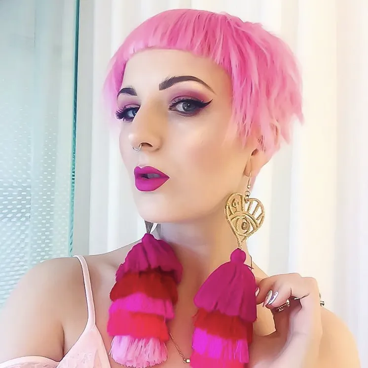 Mega Pink Tassel Earrings