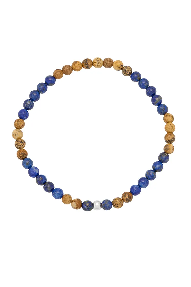 Mens Gemstone Beaded Bracelet