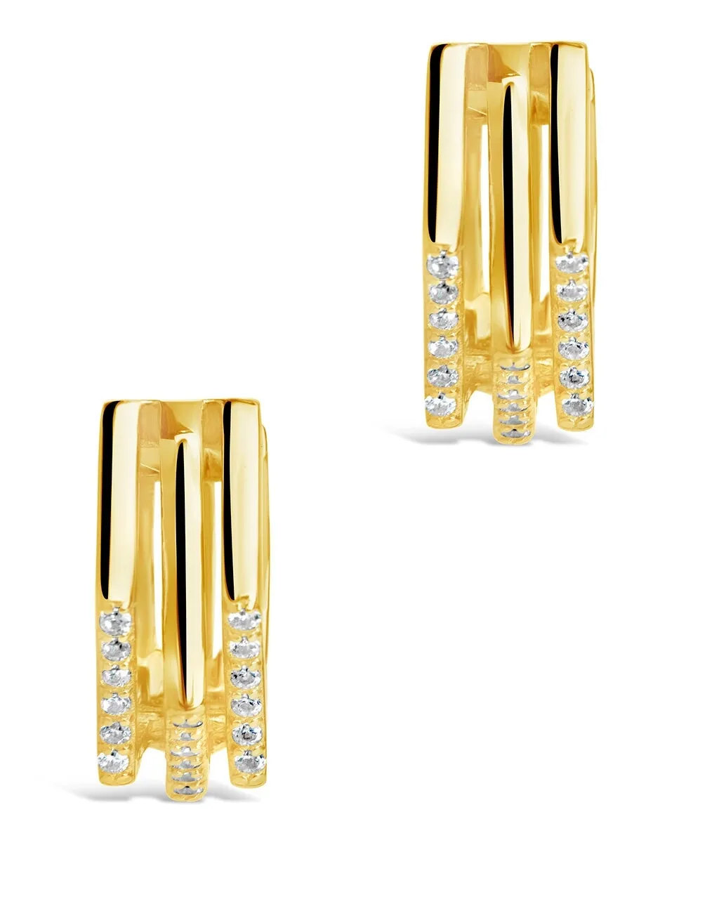 Men's Geometric CZ Micro Hoop Earrings