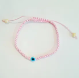 Mini mati evil eye cord bracelet