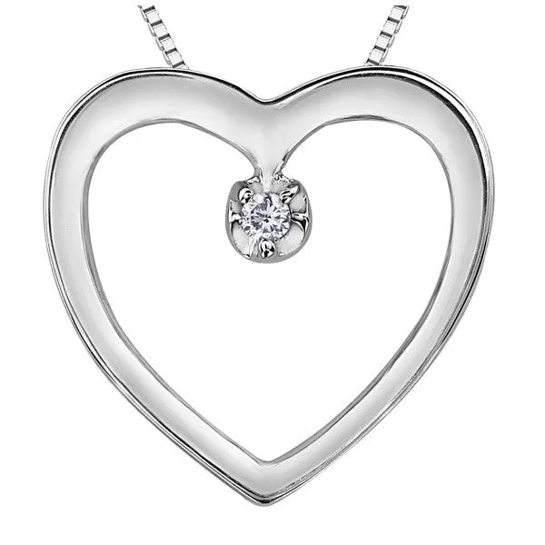 Minimalist Diamond Heart Pendant