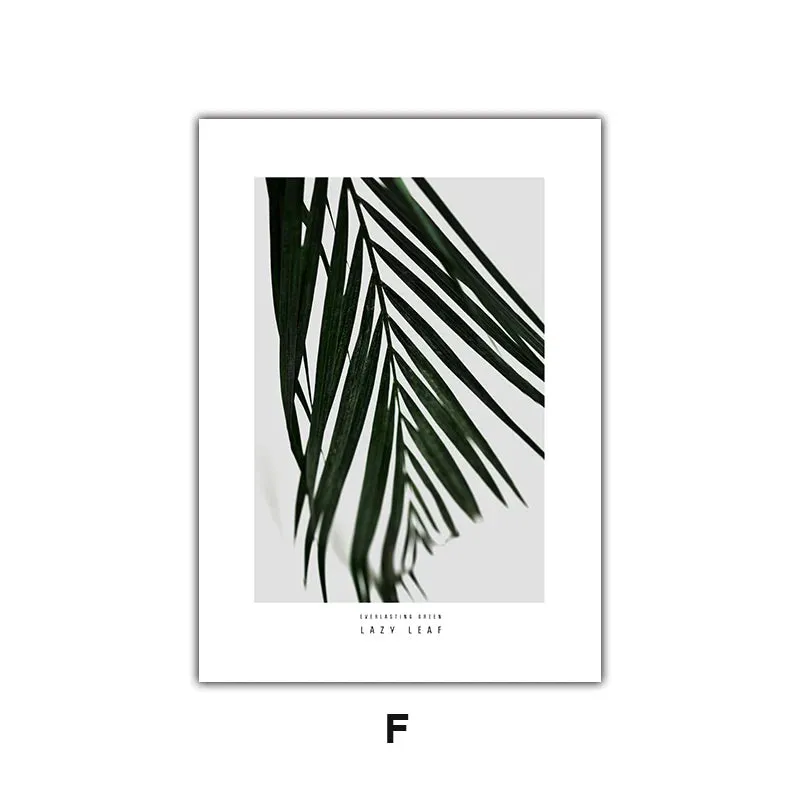 Minimalist Green Leaves Modern Botanical Specimen Wall art Fine Art Canvas Prints Gallery Wall Pictures For Living Room Dining Room Art Decor