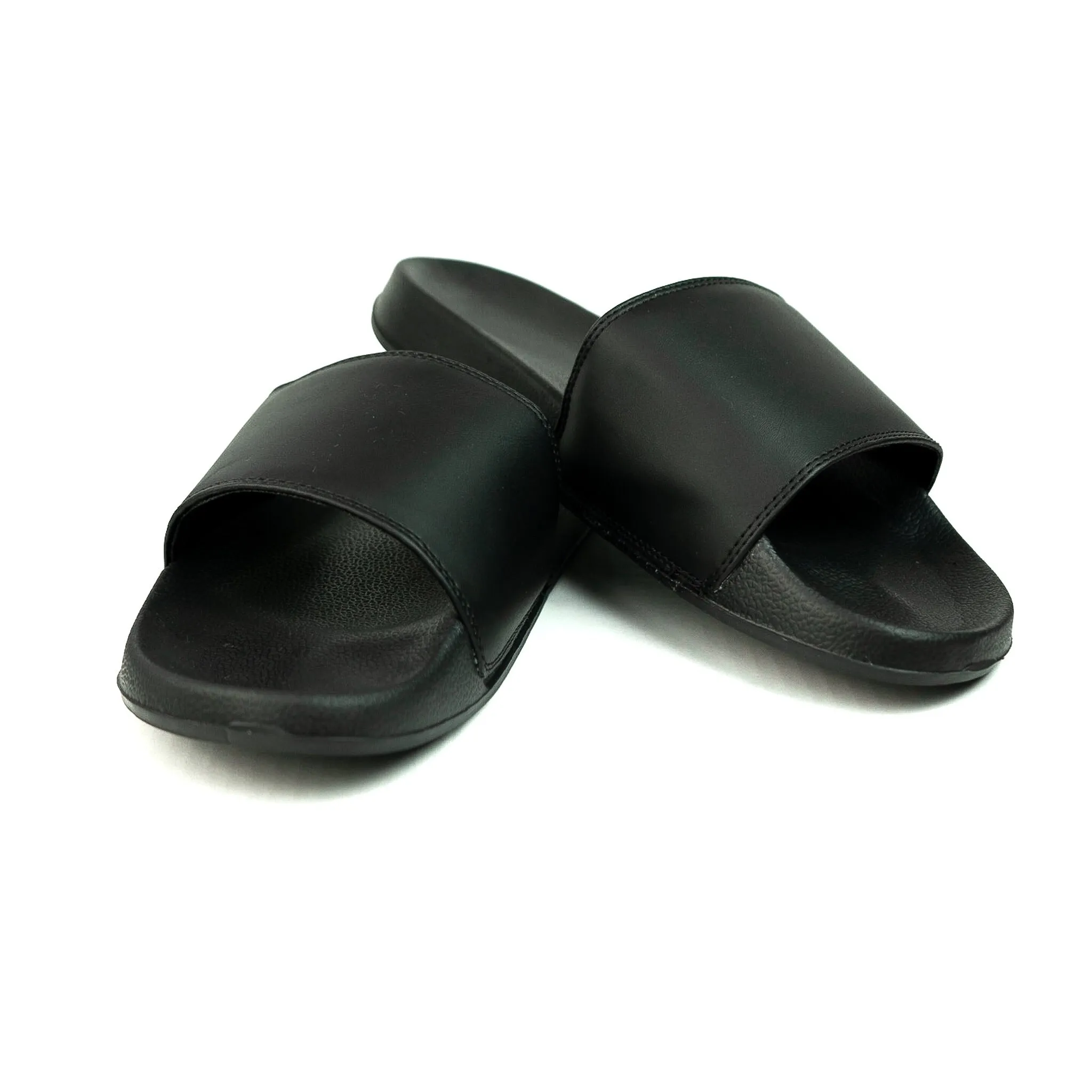 Minimalist Slides - Black - Cushioned Strap - EVA Sole - Eco-Friendly