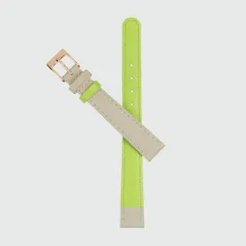 Montmartre Almond & Apple Green Leather Watch Strap with Rose Gold Buckle