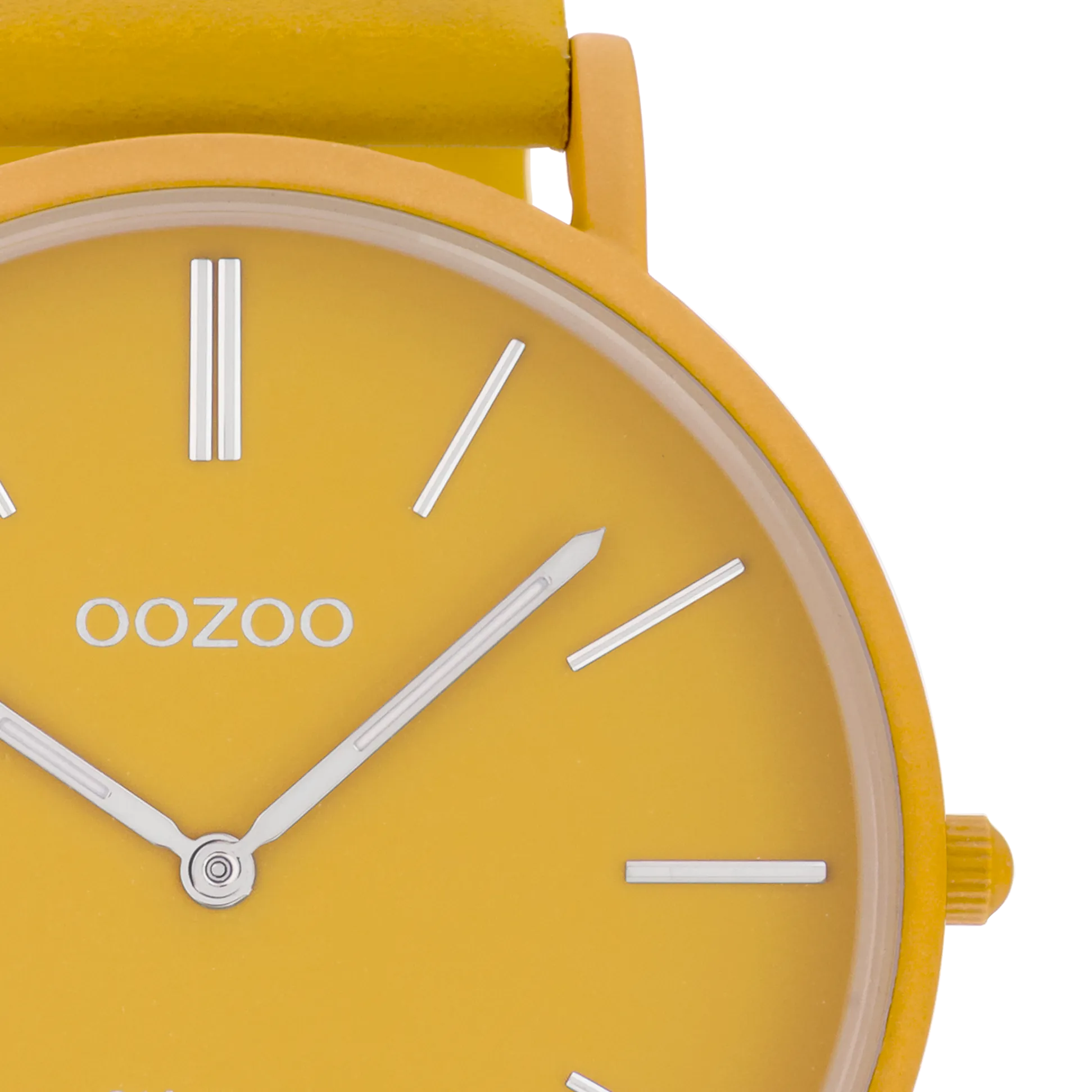 Mustard yellow  watch with mustard yellow leather strap