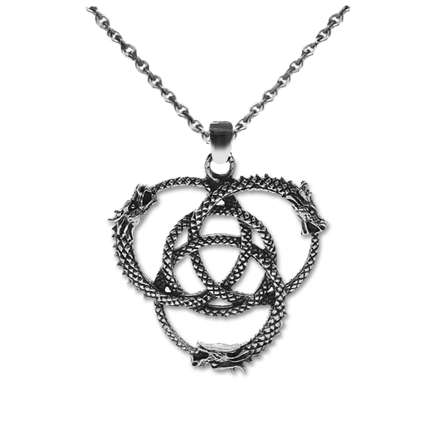 NEW: Triquetra Celtic Dragon Necklace