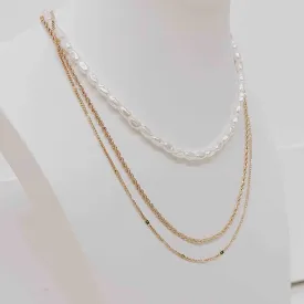 Oh My Pearl Layered Chain Necklace