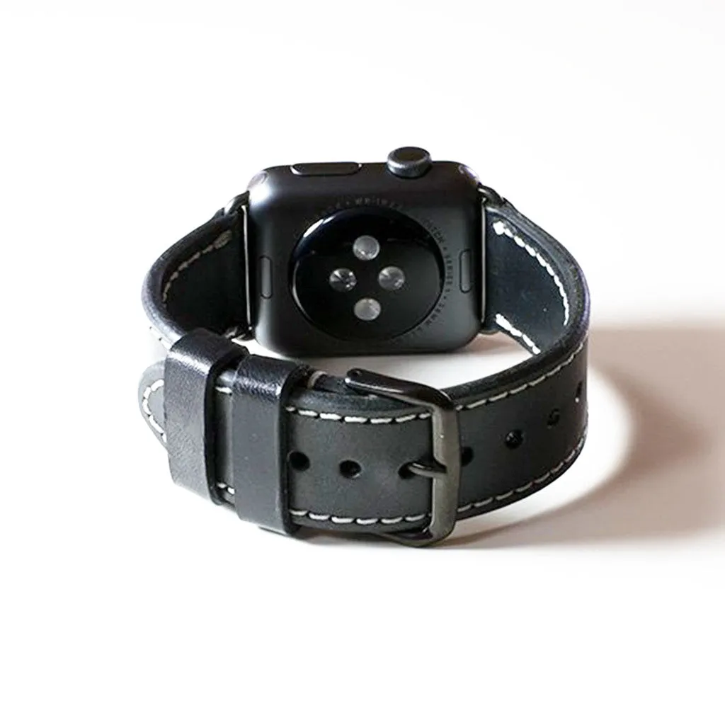 Olpr. leather goods co. Black Apple Watch Band