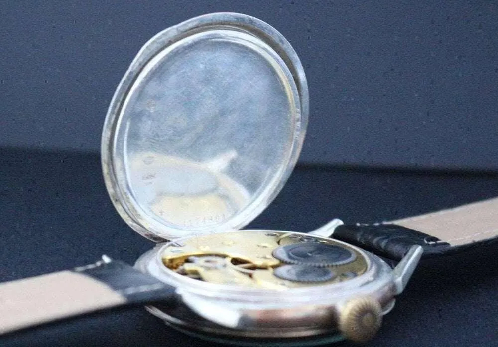 Omega Pocket Watch Silver Case Custom Wristwatch Masonic