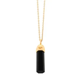 Onyx Bolt Pendant Necklace