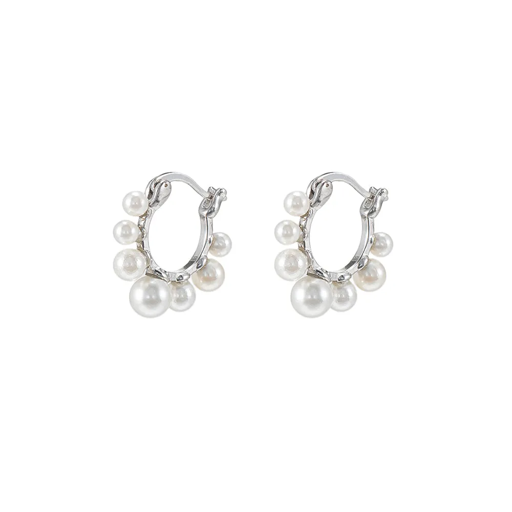 Pearl Huggie Earrings