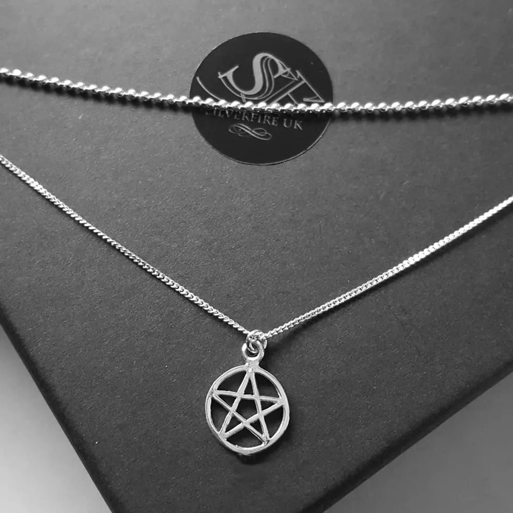 Pentagram Choker Double Chain Necklace