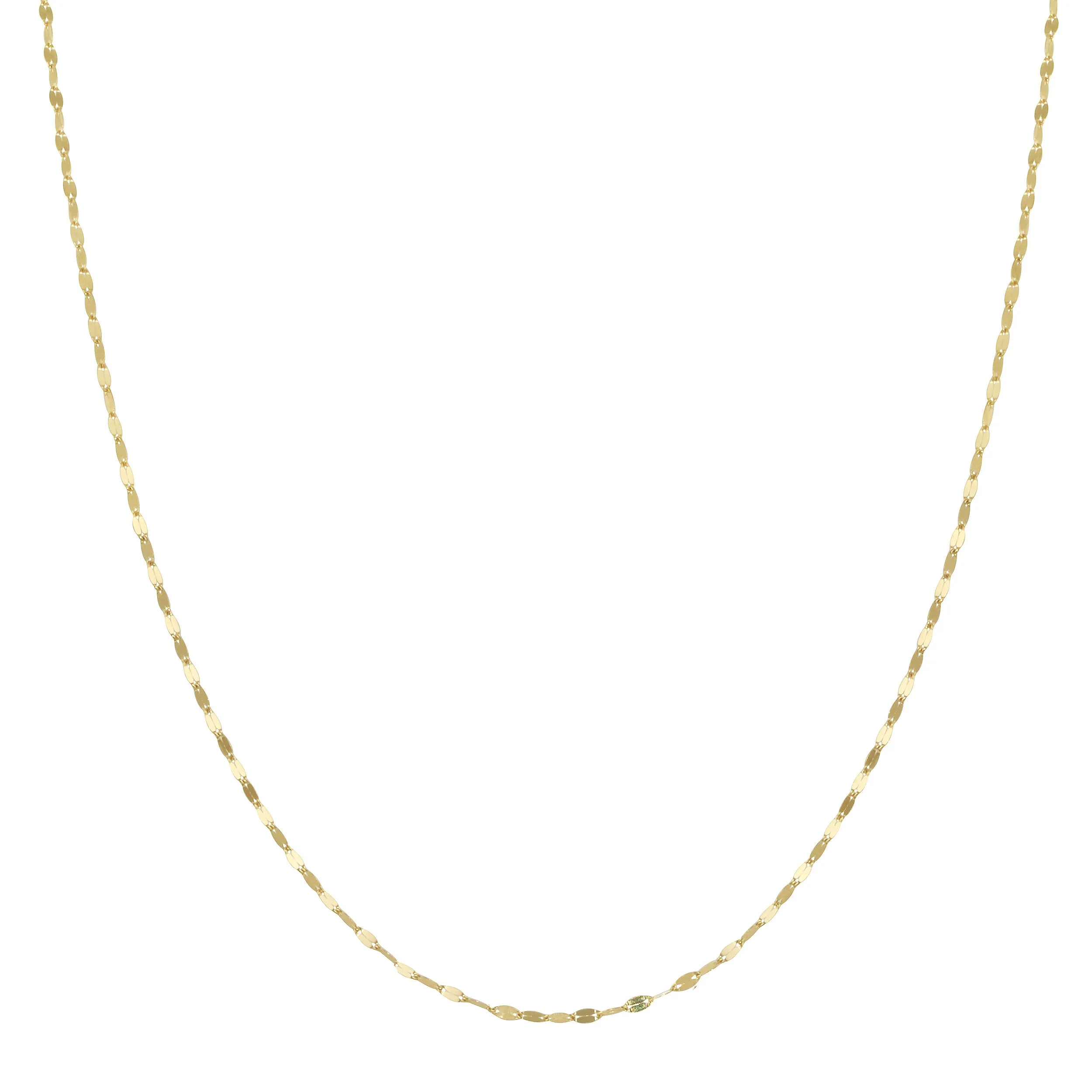 Petite Flat Sequin Chain Necklace, 14k