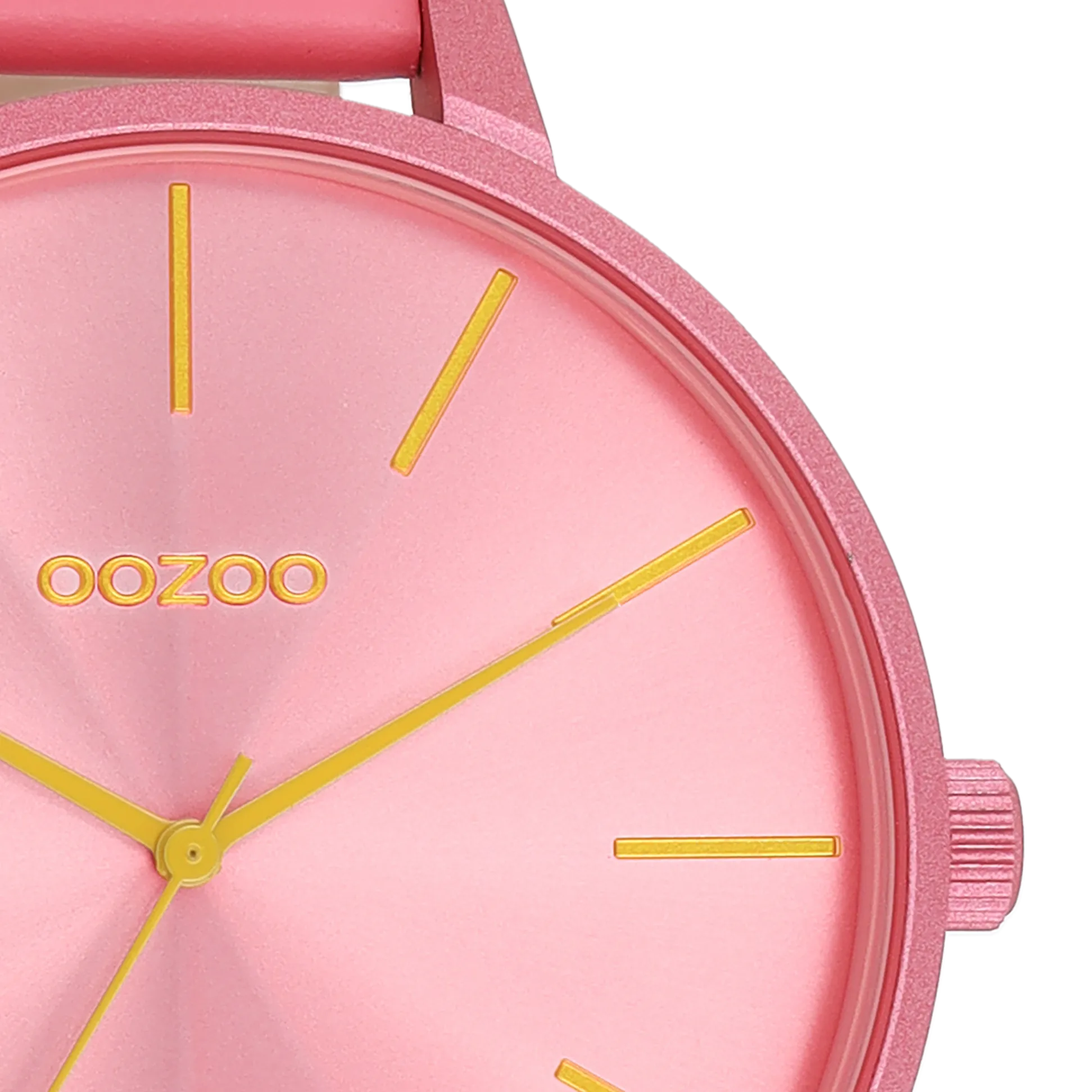 Pink shell coloured OOZOO watch with pink shell coloured leather strap - C11250