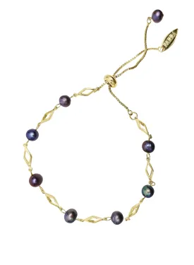 Purple Freshwater Pearls Adjustable Bracelet NB003