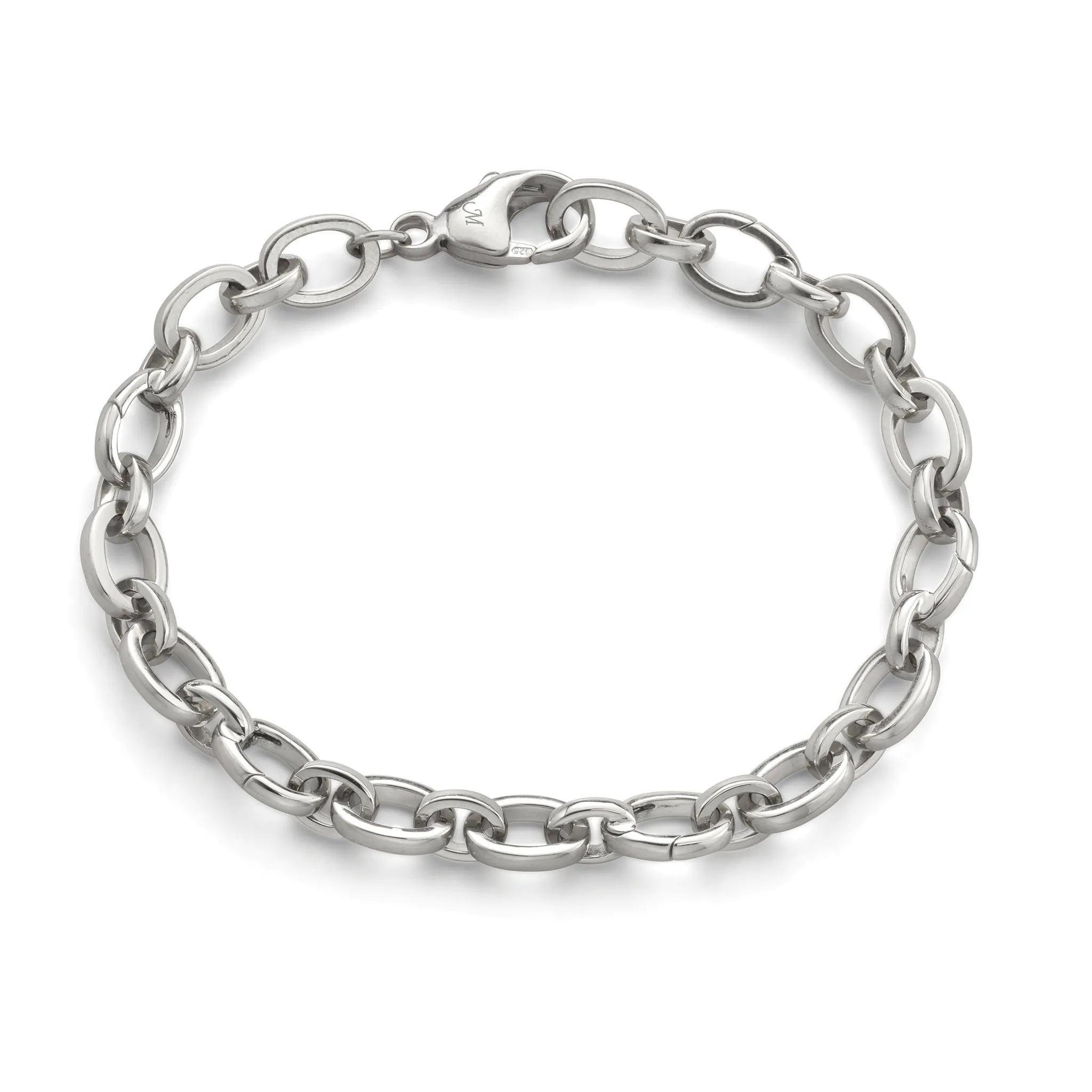 "Audrey" Link Charm Bracelet in Sterling Silver