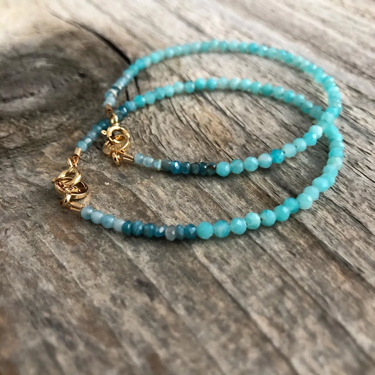 "Columbia" Amazonite and Tiger Eye Beaded Bracelet Set