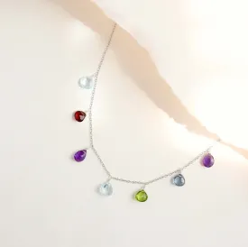 Rainbow Sparkler Necklace - Silver