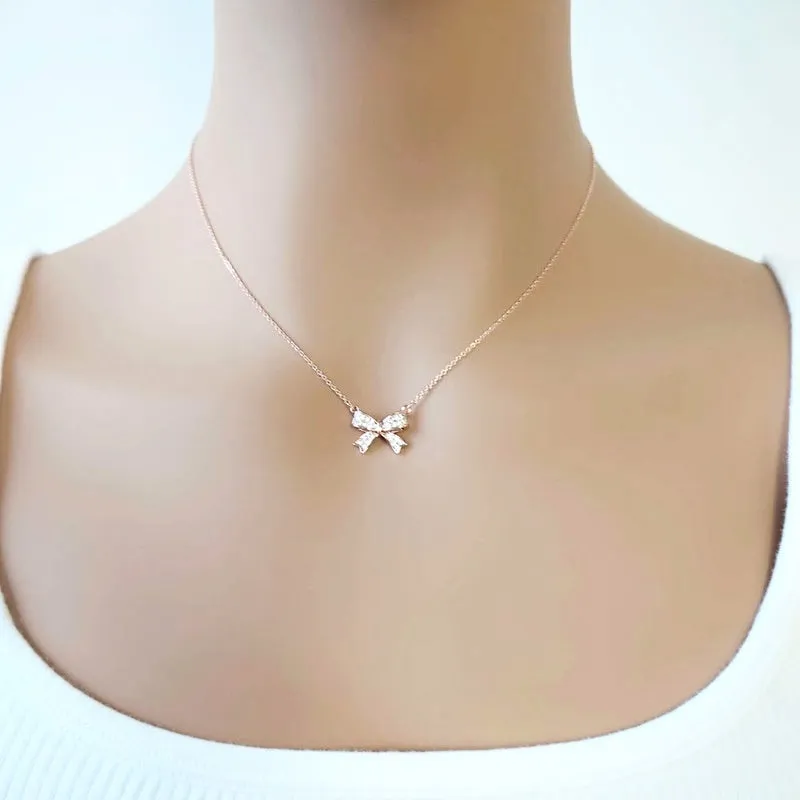 Ribbon Cubic Zirconia Necklace