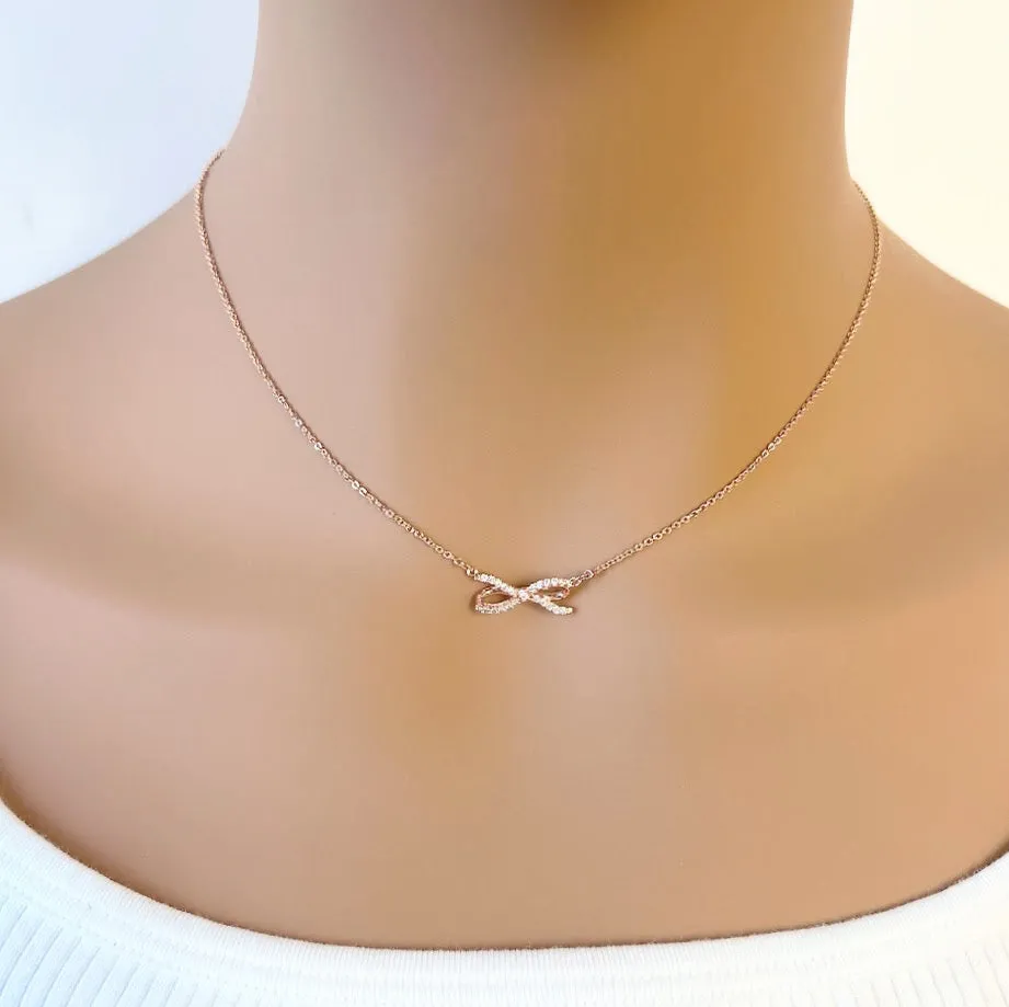 Ribbon Cubic Zirconia Necklace