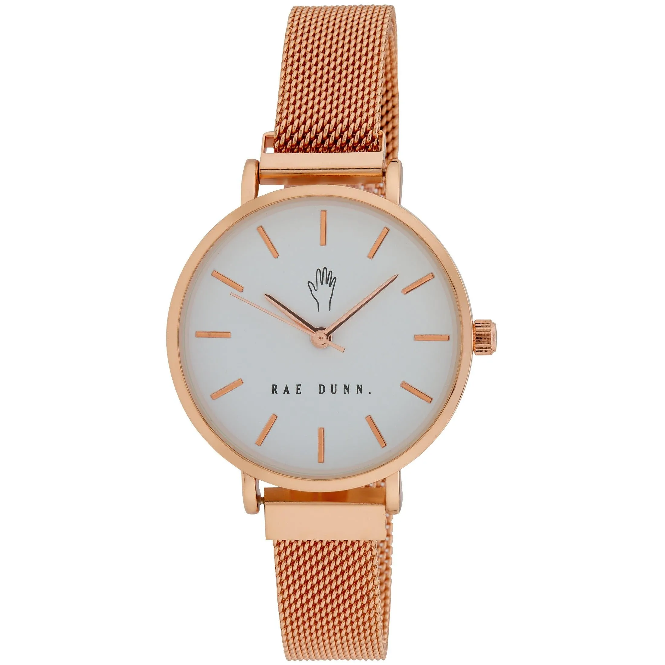 ROBIN Round Face Mesh Bracelet Watch in 4 colors: Gold, Silver, Black, or Rose Gold, 33mm