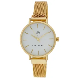 ROBIN Round Face Mesh Bracelet Watch in 4 colors: Gold, Silver, Black, or Rose Gold, 33mm