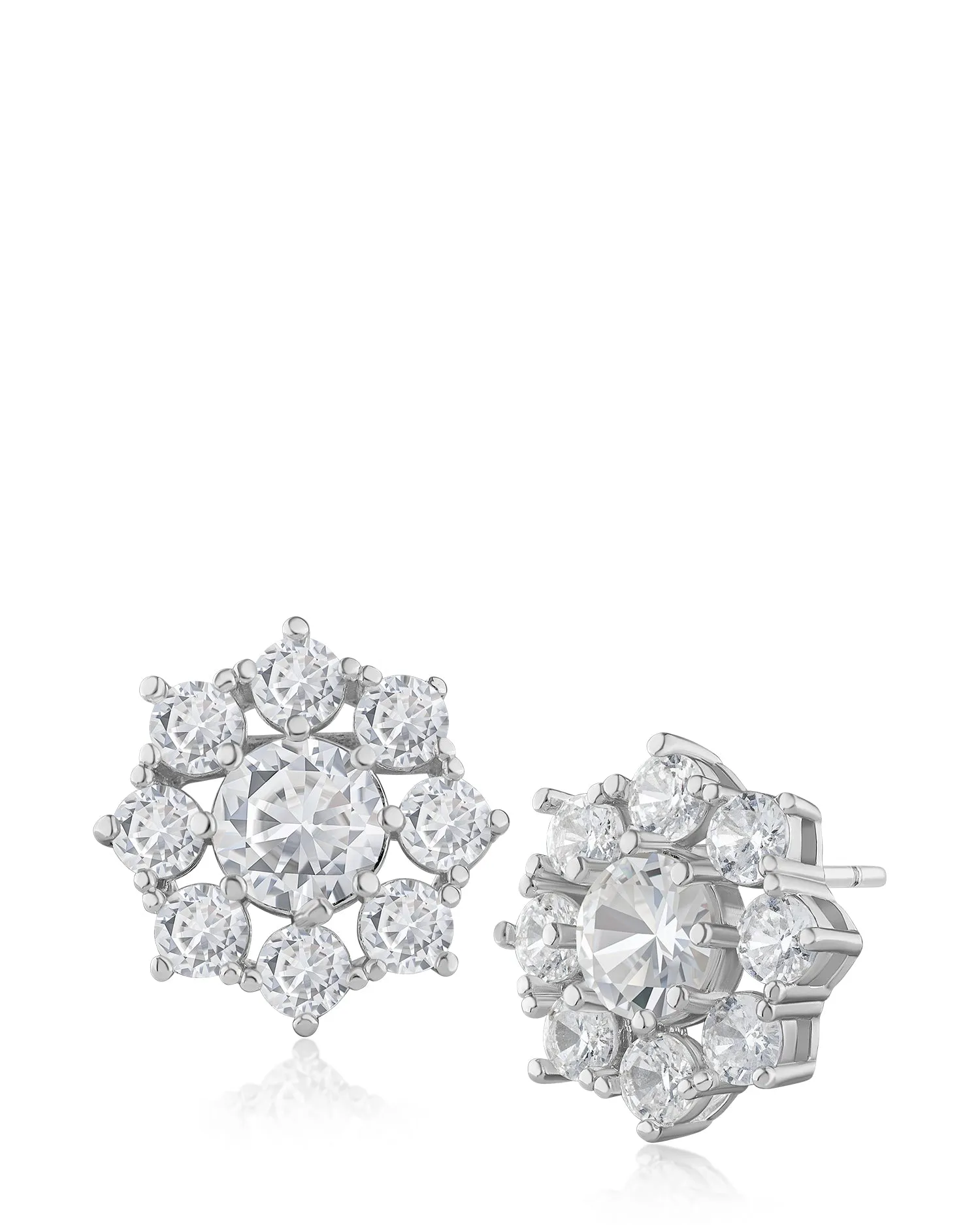 Round CZ Floral Stud