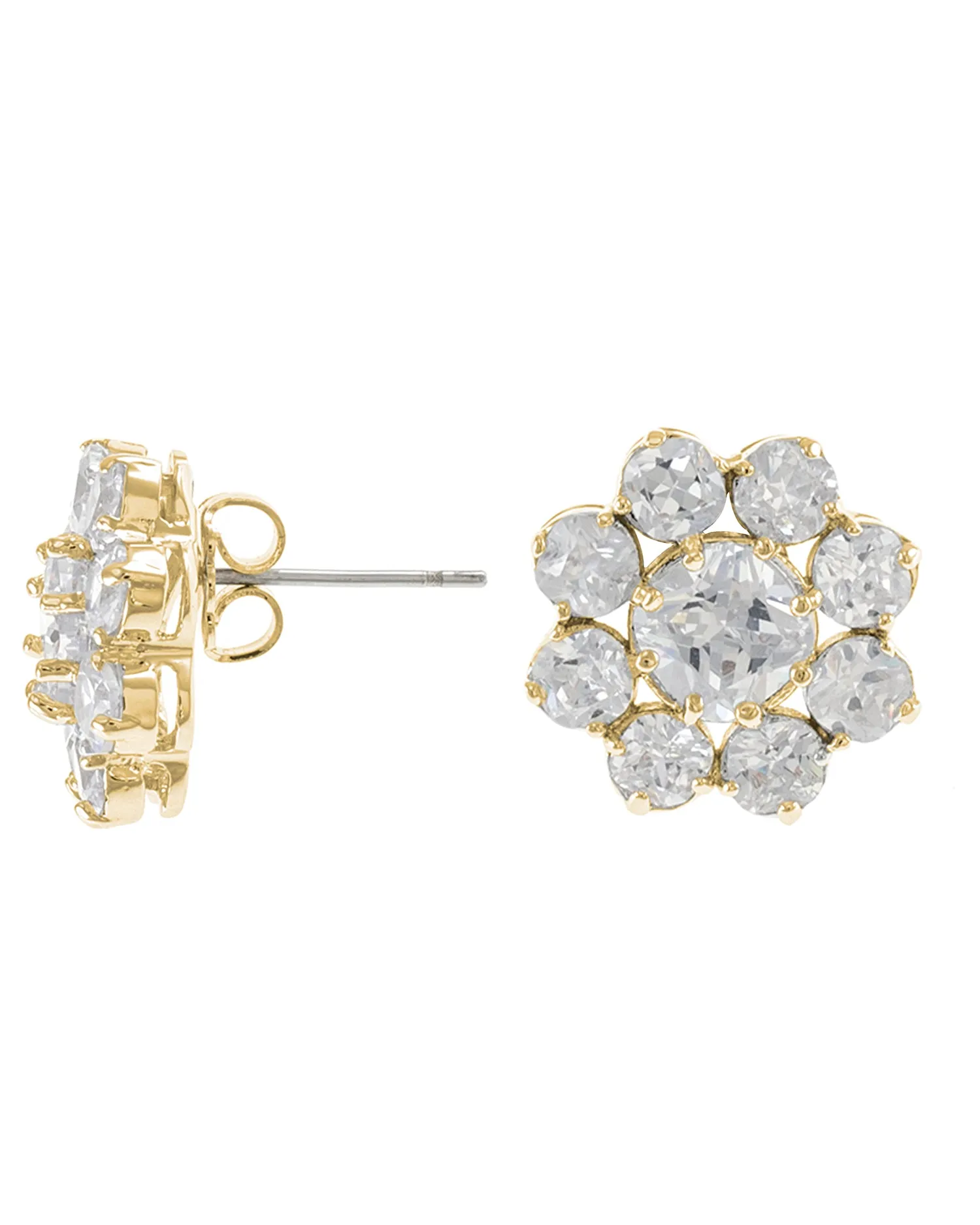 Round CZ Floral Stud