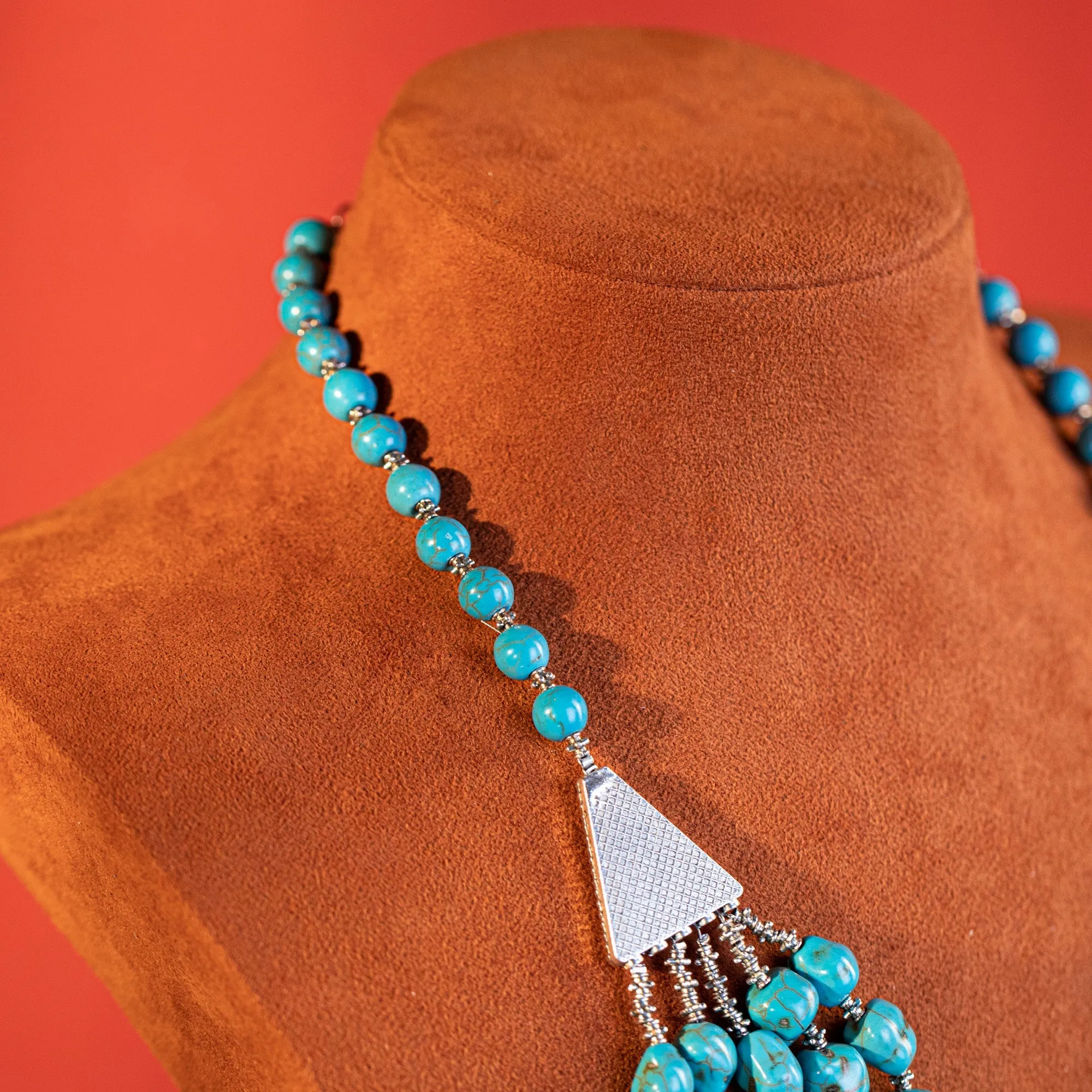 Rustic Couture's  Turquoise Nuggets Layered  Necklace