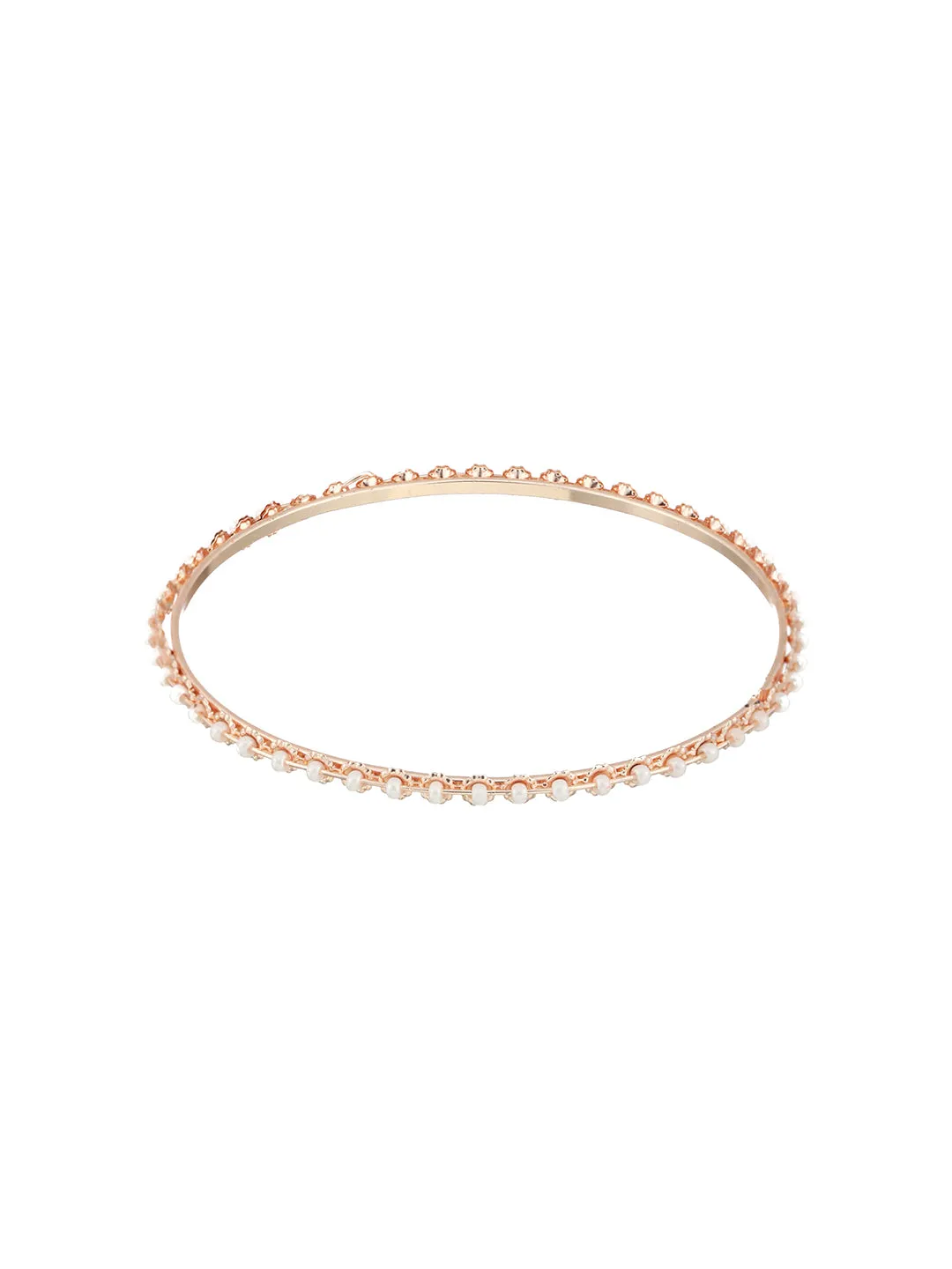 Set Of 12 Rose Gold-Plated Beaded Bangles