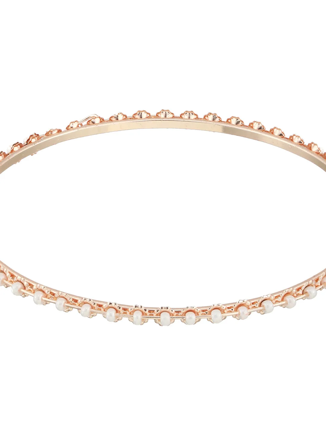 Set Of 12 Rose Gold-Plated Beaded Bangles