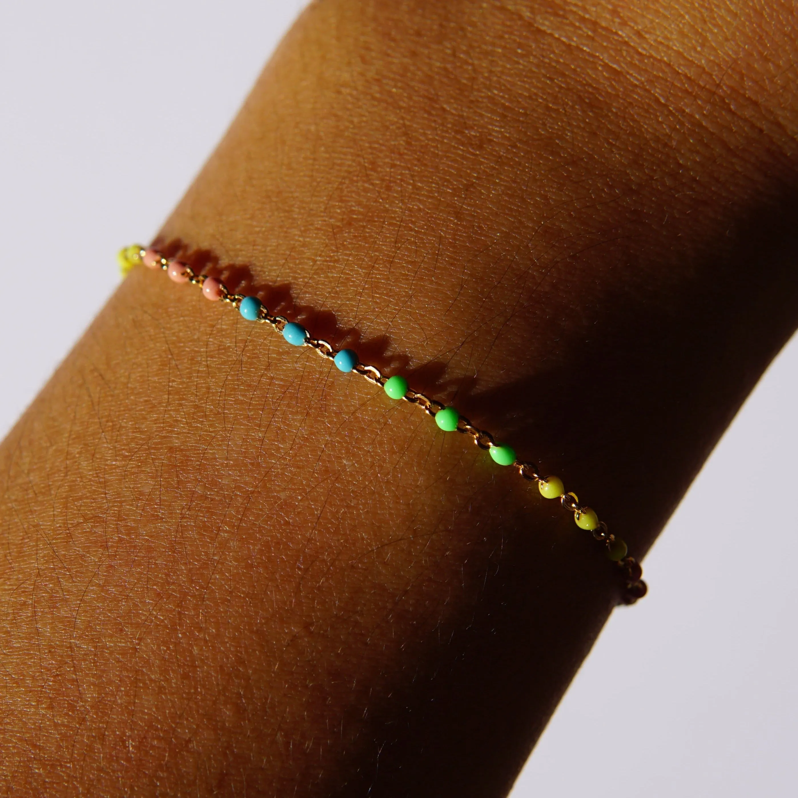 Sherbet Enamel Spotlight Chain Bracelet