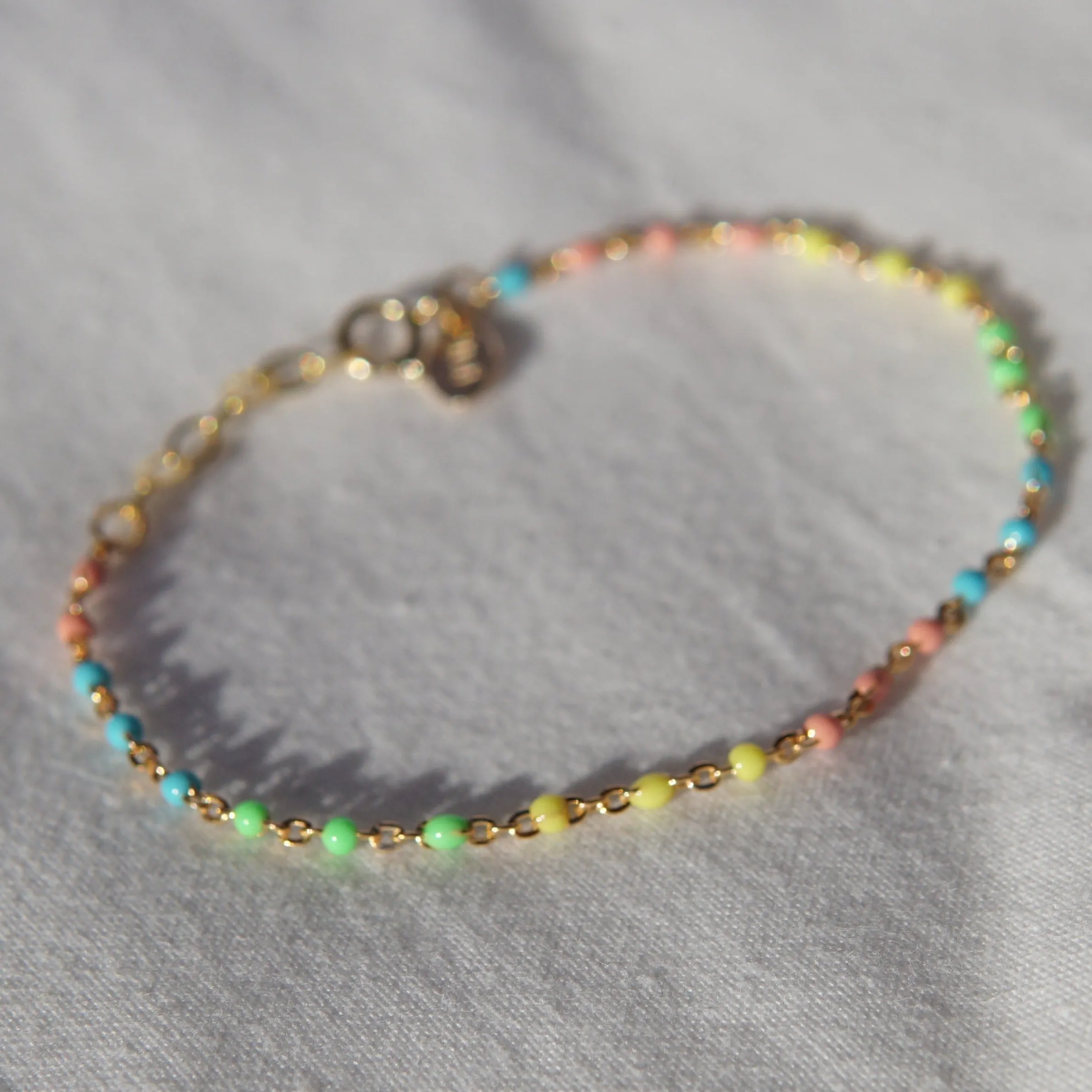 Sherbet Enamel Spotlight Chain Bracelet