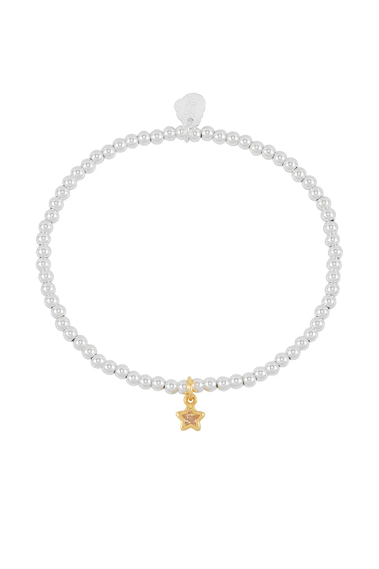 Sienna Beaded CZ Star Charm Bracelet