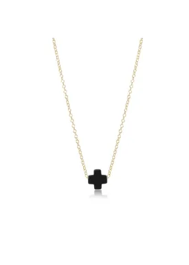 SIGNATURE CROSS NECKLACE - BLACK