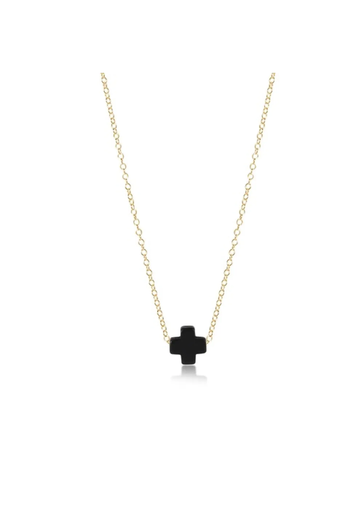 SIGNATURE CROSS NECKLACE - BLACK