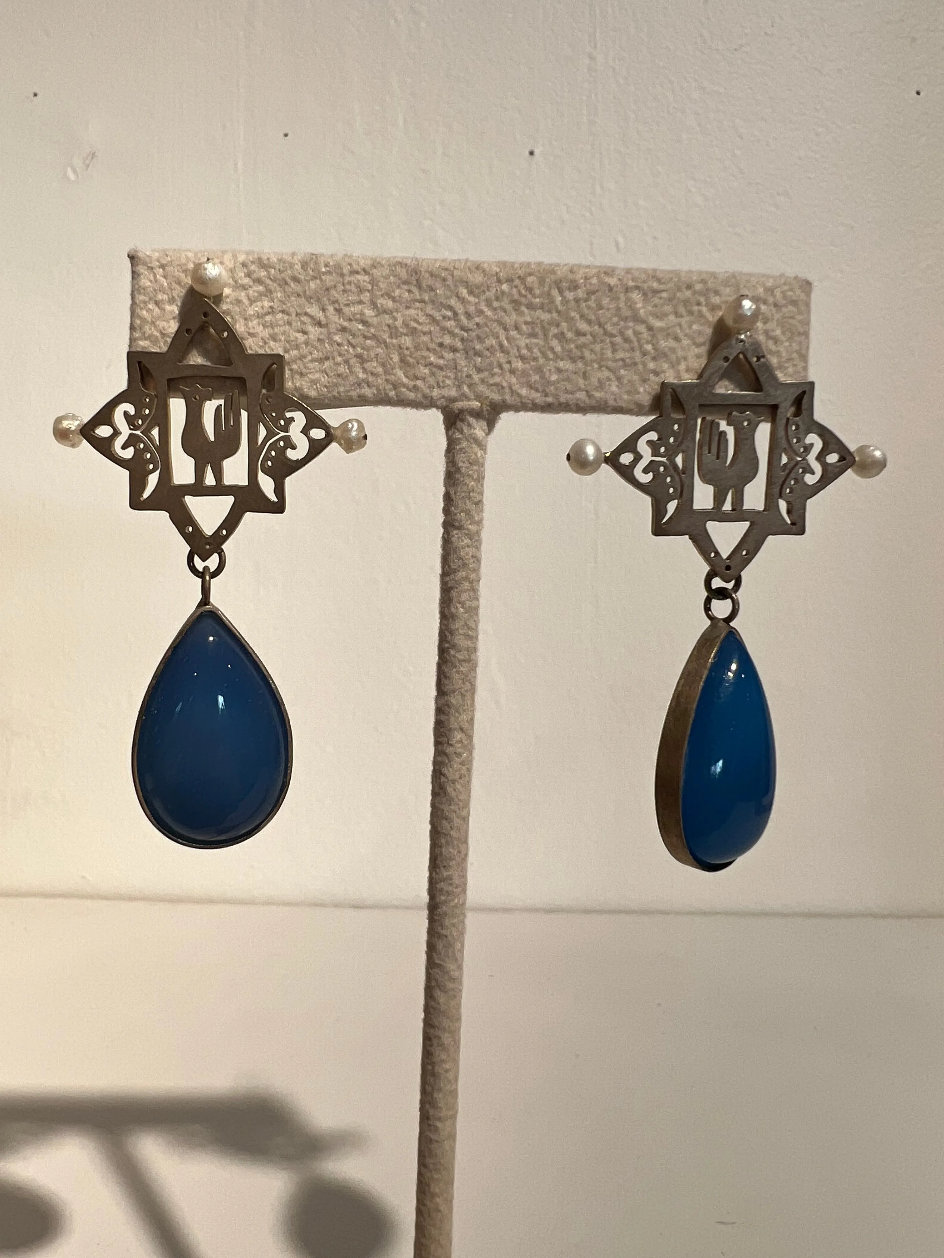 Silver Bird Drop Earrings