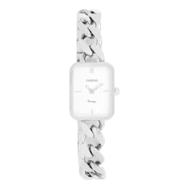 Silver coloured OOZOO watch with silver coloured chunky chain bracelet - C20360