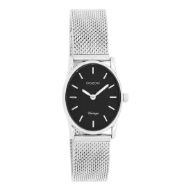 Silver coloured OOZOO watch with silver coloured metal mesh bracelet - C20257