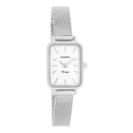 Silver coloured OOZOO watch with silver coloured metal mesh bracelet - C20266